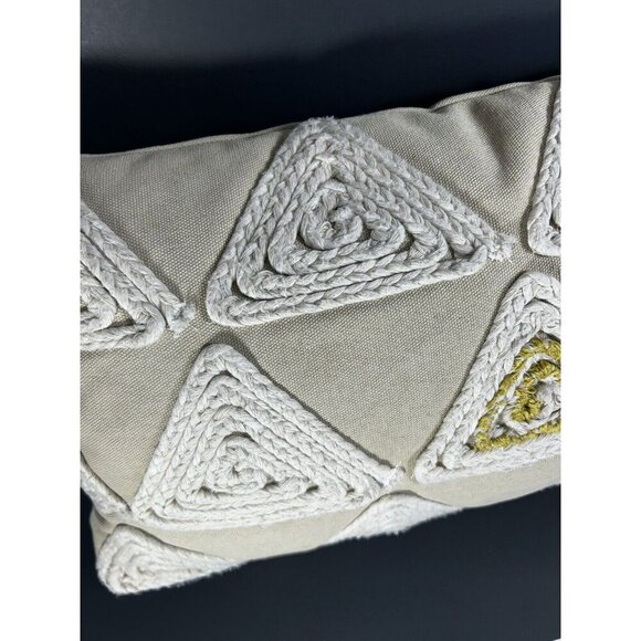 Urban Barn Throw Pillow Boho Natural Macrame - Picture 2 of 10